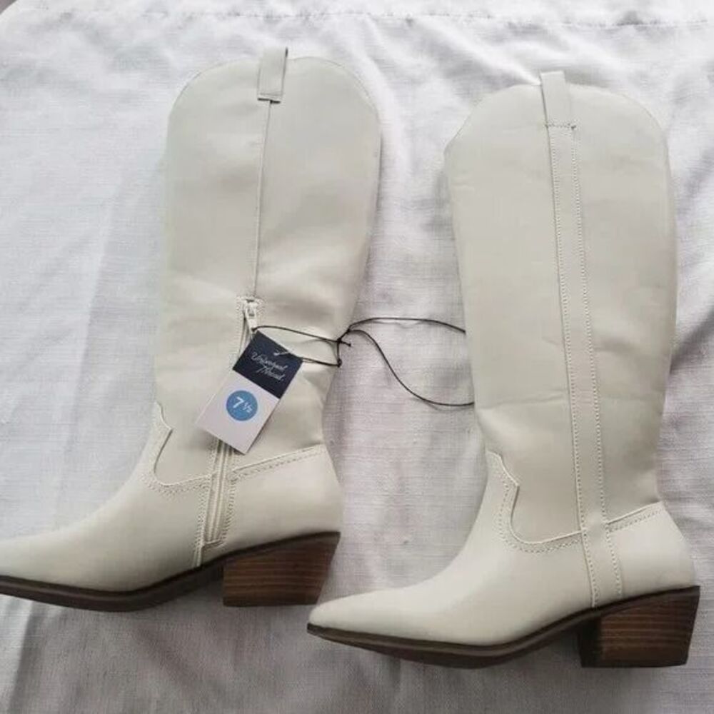 Universal Thread Sommer Western Boots - Off White - Womens 7.5 - NEW
